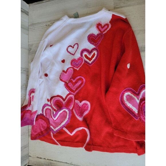 Design options Philip Jane Gordon Valentine's heart cardigan red white - Picture 13 of 14